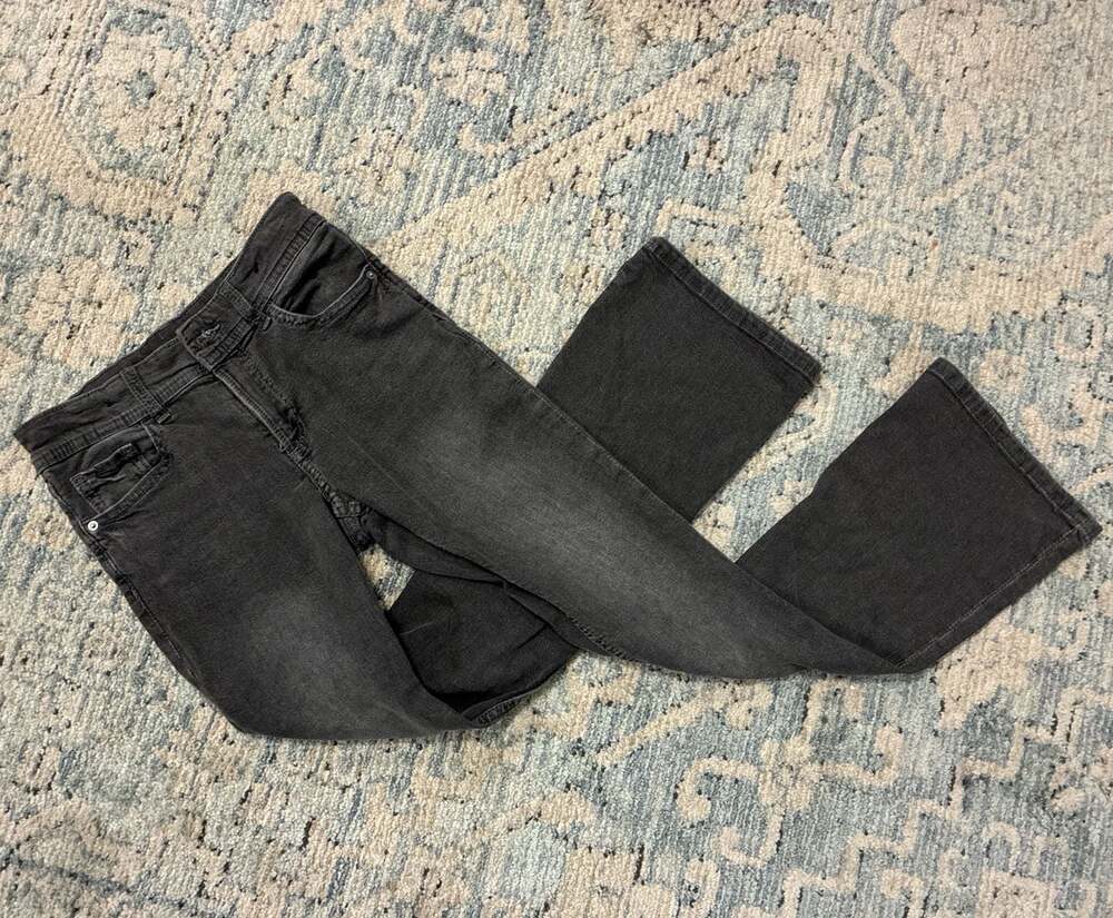 H&M Flared Leg Low Waist Black Denim Jeans Size 12